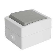 Переключатель одноклавишный Stekker Велена белый/серый PSW10-212-54 49732 5