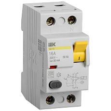 Выключатель дифференциальный (УЗО) ВД1-63 2Р 16А 30мА IEK MDV10-2-016-030