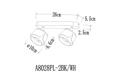 Спот Arte Lamp Amaks A8028PL-2BK 1