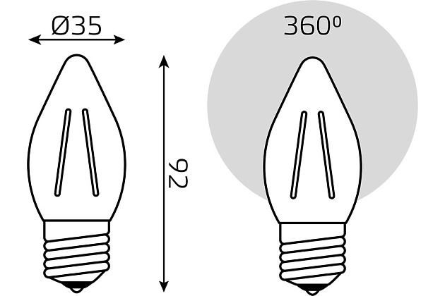 Лампа светодиодная филаментная Gauss E27 11W 2700K прозрачная 103802111 фото 2