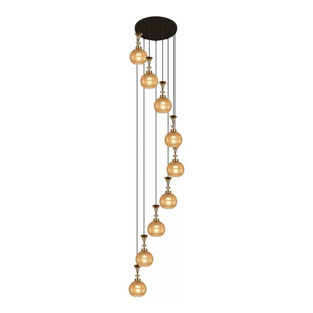 Подвесная люстра Reluce 02001-0.9-09 Amber изображение 1 Подвесная люстра Reluce 02001-0.9-09 Amber Фото № 1