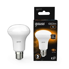 Лампа светодиодная рефлекторная Gauss E27 9W 2700K матовая 106002109 1