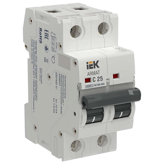 ARMAT Автоматический выключатель без теплового расцепителя M10N-MA 2P C 25А IEK AR-M10N-MA-2-C025 Фото № 1