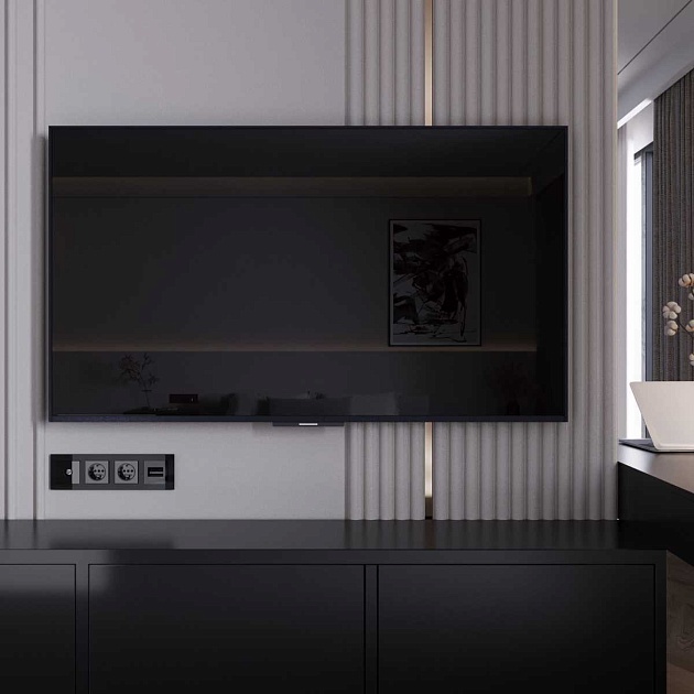 ТВ-розетка Werkel оконечная черный акрил W1183048 4690389197765 Фото № 3