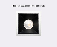 Встраиваемый светодиодный светильник Italline IT06-6020 black 3000K 2