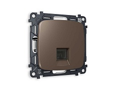 Комплект механизма компьютерной розетки AMBRELLA VOLT OMEGA Темная бронза матовый RJ-45(8P8C) CAT6 с шторкой QUANT (OP6420, VM188) MO642010