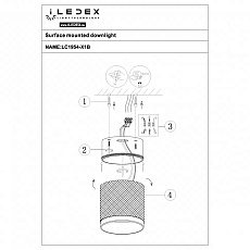 Потолочный светодиодный светильник iLedex Delta 1955-10W-3000K-36 BK+GRP 1