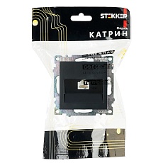 Розетка компьютерная RJ-45 Stekker Катрин черный GLS00-7107-05 39613 2