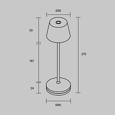 Настольная аккумуляторная лампа Maytoni Modern Nook MOD494RL-L1BK 1