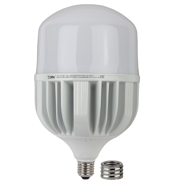Лампа светодиодная сверхмощная ЭРА E27/E40 150W 6500K матовая LED POWER T160-150W-6500-E27/E40 Б0049106 фото 