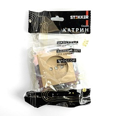 Розетка 2P Stekker Катрин золото GLS10-7109-08 49223 1