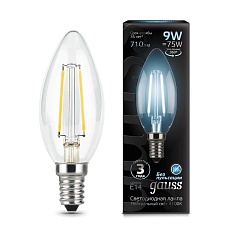 Лампа светодиодная филаментная Gauss E14 9W 4100К прозрачная 103801209 4