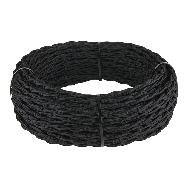 Ретро кабель Werkel витой двухжильный 1,5 мм черный W6452208 4690389165351 фото 
