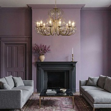 Подвесная люстра Eurosvet Alda 3305/12 латунь/прозрачный хрусталь Strotskis a072112 1