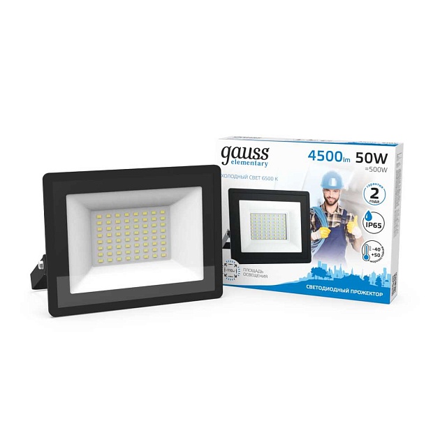 Прожектор светодиодный Gauss 50W 613100350 изображение 3 Прожектор светодиодный Gauss 50W 613100350 Фото № 3