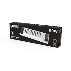 Блок питания Gauss 60W 12V IP20 ультратонкий 202001060 4