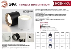 Уличный настенно-потолочный светильник ЭРА WL40 WH Б0054415 4
