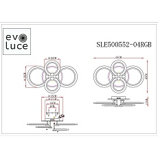 Потолочная светодиодная люстра Evoluce Cerina SLE500552-04RGB 1