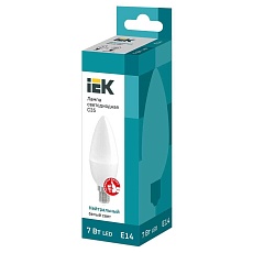 Лампа светодиодная IEK E14 7W 4000K матовая LLE-C35-7-230-40-E14 1
