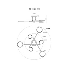 Потолочная светодиодная люстра MyFar Mandy MR1230-6CL 1