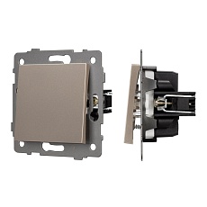Механизм выключателя одноклавишный самовозвратный SWT-MKR1-PL-GD-V (250V, 10A) Arlight 049882
