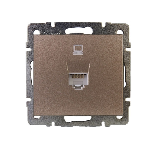 Розетка компьютерная Lezard Rain бронза 703-3188-139 Фото № 1