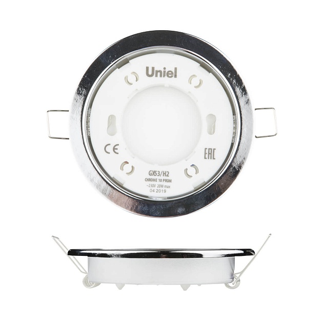 Встраиваемый светильник Uniel GX53/H2 Chrome 10 Prom UL-00005052 фото 
