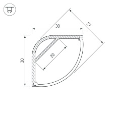 Профиль Arlight ARH-KANT-H30-2000 ANOD 016136 1