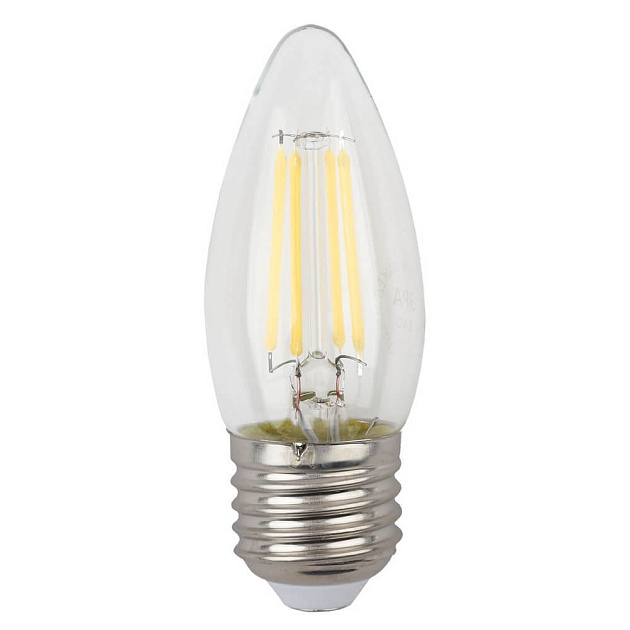 Лампа светодиодная филаментная ЭРА E27 5W 2700K прозрачная F-LED B35-5W-827-E27 Б0027933 фото 