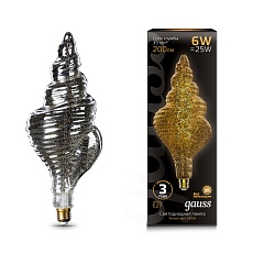 Лампа светодиодная филаментная Gauss E27 6W 2400K серая 166802008 5