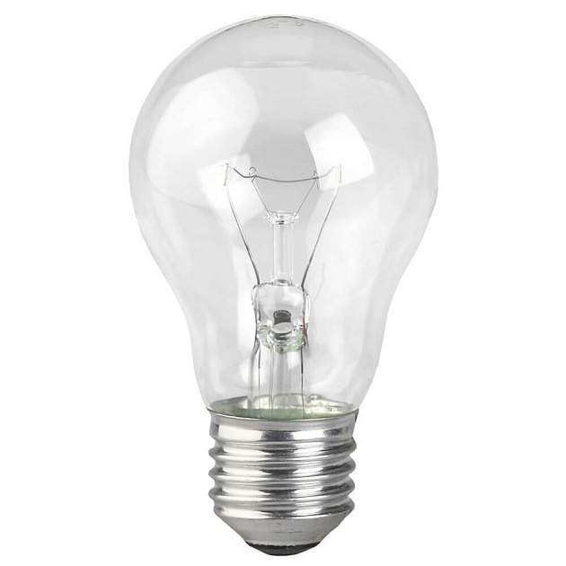 Лампа накаливания ЭРА E27 75W 2700K прозрачная A50 75-230-Е27-CL Б0039123 фото 
