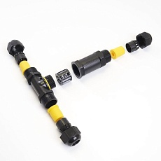 Соединитель-коннектор для проводов LD530, 3-контактный, водонепроницаемый (клемма 3pin), черный 49116 1