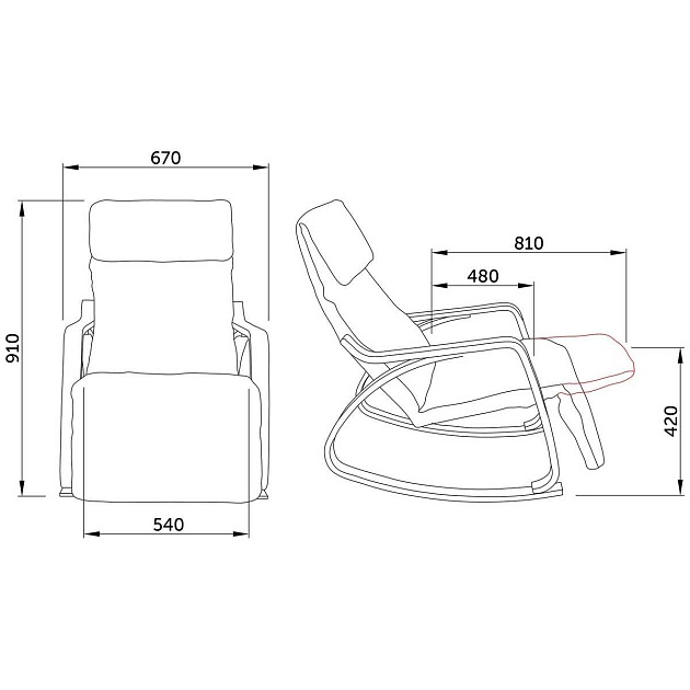 Кресло-качалка AksHome Smart бежевый ткань 72147 Фото № 2