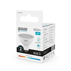 Лампа светодиодная Gauss GU5.3 9W 4100K матовая 13529 4