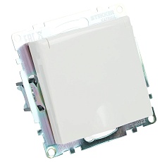 Розетка 2P+PE Stekker Катрин со шторками крышкой белый GLS16-7112-01 39302 2