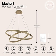 Подвесной светодиодный светильник Maytoni Rim MOD058PL-L74BS4K 1