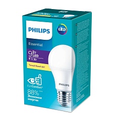 Лампа светодиодная Philips E27 9W 3000K матовая 929002299287 1