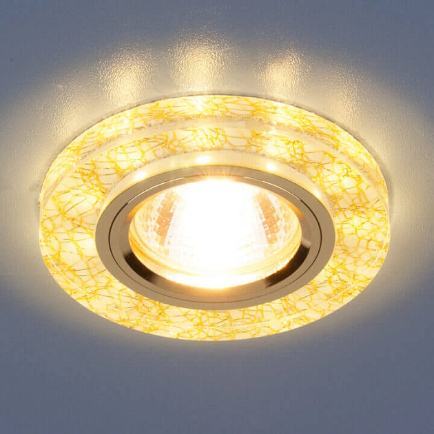Встраиваемый светильник с двойной подсветкой Elektrostandard 8371 MR16 белый/золото a031514 фото 