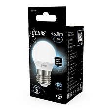 Лампа светодиодная Gauss E27 9.5W 4100K матовая 105102210 1