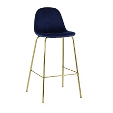 Барный стул Stool Group Валенсия велюр синий золотые ножки BC-91003B blue HLR-64