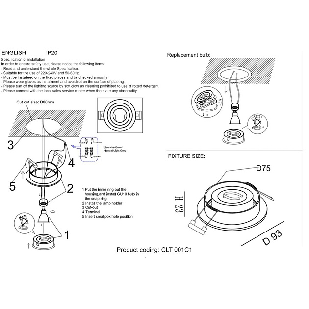 Встраиваемый светильник Crystal Lux CLT 001С1 WH изображение 2 Встраиваемый светильник Crystal Lux CLT 001С1 WH Фото № 2