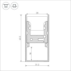 Встраиваемый профиль ARH-FLOOR27-H28-2000 039471 1