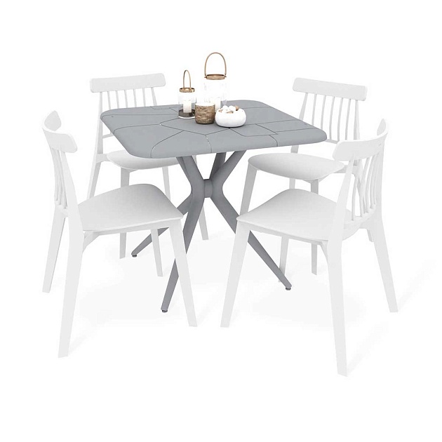Обеденная группа Sheffilton SHT-DS198 серый/белый 9616813901 изображение 1 Обеденная группа Sheffilton SHT-DS198 серый/белый 9616813901 Фото № 1