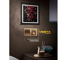 Розетка LAN/USB Vesta-Electric Exclusive Champagne Metallic шампань FRZ00050502BSH 1