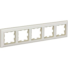 BRITE Рамка 5-местная РУ-5-Бр бежевый/жемчужный IEK BR-M52-12-1-K10