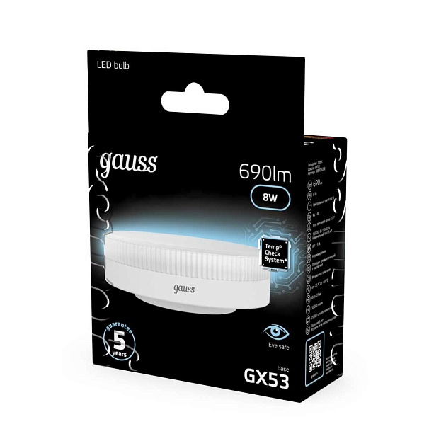 Лампа светодиодная Gauss GX53 8W 4100K матовая 108008208 Фото № 3