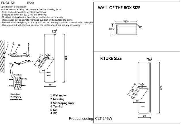 Бра Crystal Lux CLT 216W BL фото 8