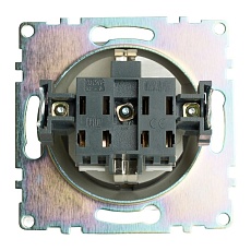 Розетка 2P+PE Stekker Катрин со шторками графит GLS16-7110-06 49423 2