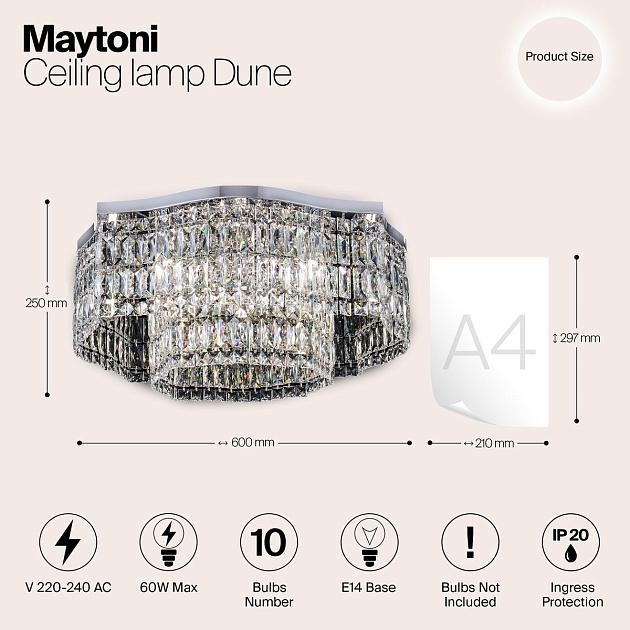 Потолочная люстра Maytoni Dune DIA005CL-10CH Фото № 2