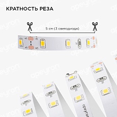 Светодиодная лента Apeyron 4,8W/m 60LED/m 5050SMD теплый белый 5M 10-11 5